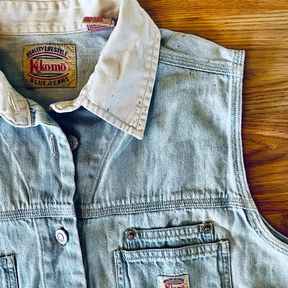 Vintage Ki-Ko-Mo Quality Lifestyle Blue Jeans Vest Vintage Vest Women’s M Medium - Picture 3 of 6